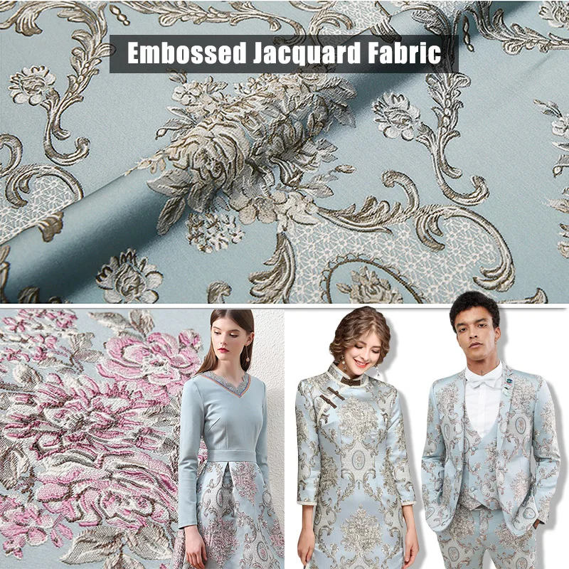 Tela bordada de lujo Vintage, tela Jacquard de satén brocado de estilo chino para coser Kimono, Cheongsam, vestido de retazos