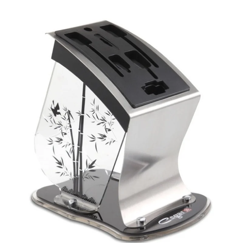 

Universal Kitchen Accessories Stainless Steel Knife Storage Rack Multifunction Inserted Acrylic Knife Stand Tool Holder