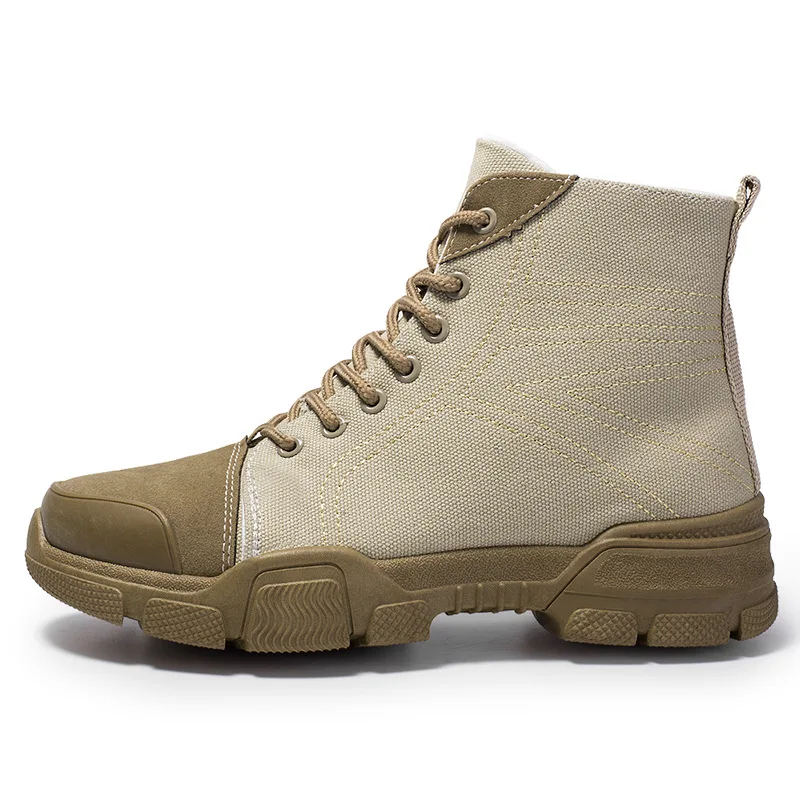 

2020 Autumn and Winter New Fashion Warm High-Top Shoes Flat-bottomed Men's Trend Martin Boots Solid Color Non-slip Sports Shoes