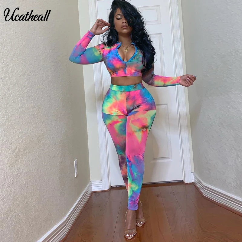 Женский спортивный костюм на молнии летний пикантный из двух предметов для