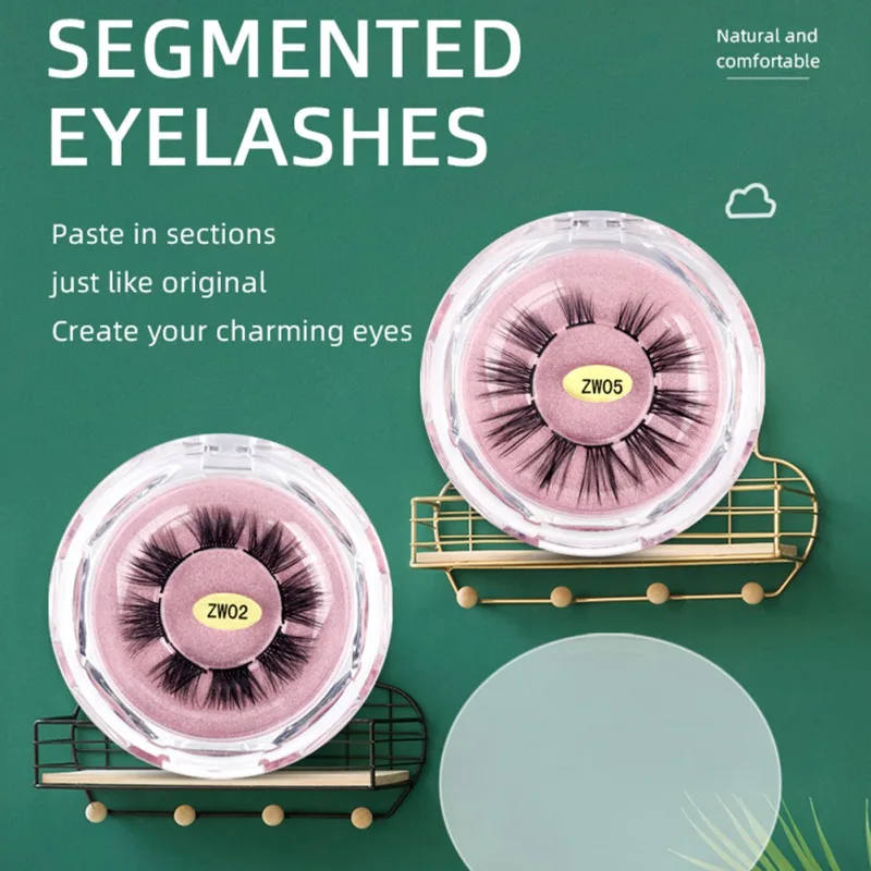 Искусственные ресницы ручной работы с естественным видом, горячего быстрого ношения, драматического, воздушного, пушистого, удлинения глаз, инструменты, многоразовые, мягкие, сегментированные.