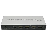 dp kvm switch 2 in 1 out ultra hd 4k 60hz dp usb kvm switch 2x1 2 in 1 out computer sharing device for pc