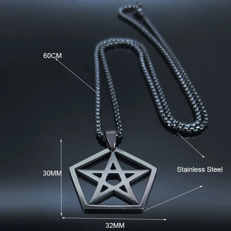 2021 модные ожерелья из нержавеющей стали в форме пятиконечной звезды для женщин