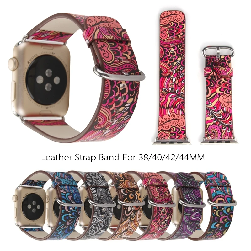 Ремешок кожаный для Apple Watch 44 мм 40 42 38 Series 5 4 3 2 1|Ремешки часов| |