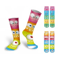 funny expression printed long socks for women thigh high fashion cute cotton socks harajuku compression christmas warm socks