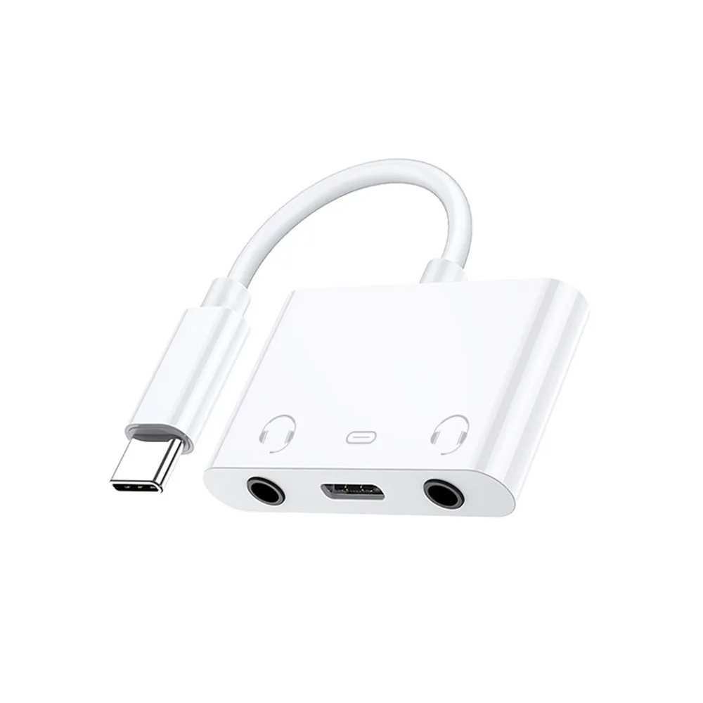

USB C 3.5mm Headphone Jack Adapter Dual Earphone Digital Smart DAC Audio Type C Charger Cable Connector For iPad Pro Pixel 3 Etc