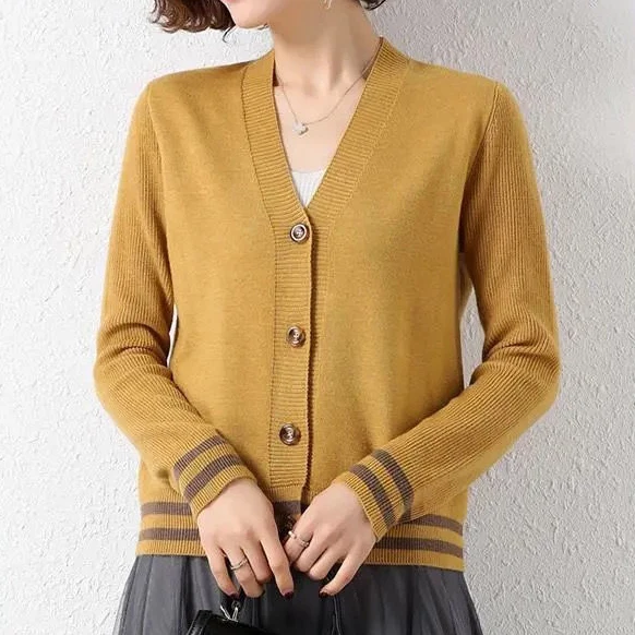 

Knit Cardigan Jacket Women's 2021 Spring and Autumn New Loose and Thin Korean Outer Short Top Sweater Cardigan