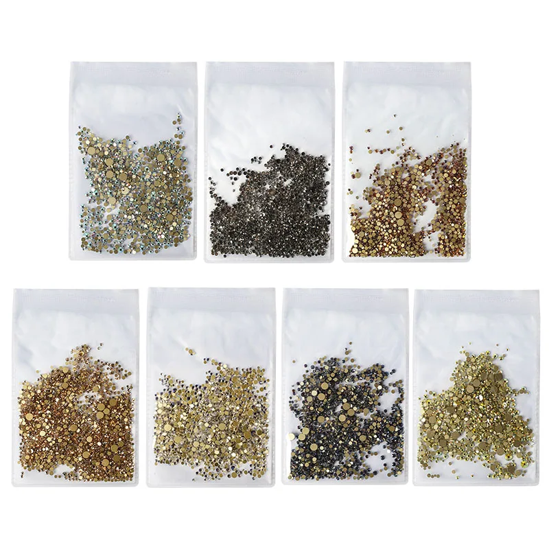 31 стиль 3D микс Размер Стразы для ногтей розовые белые стеклянные с плоским дном