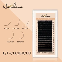 natuhana lllcldlum curl false eyelash extension 8 15mix matt black pbt mink eyelashes for grafting l shaped makeup lashes