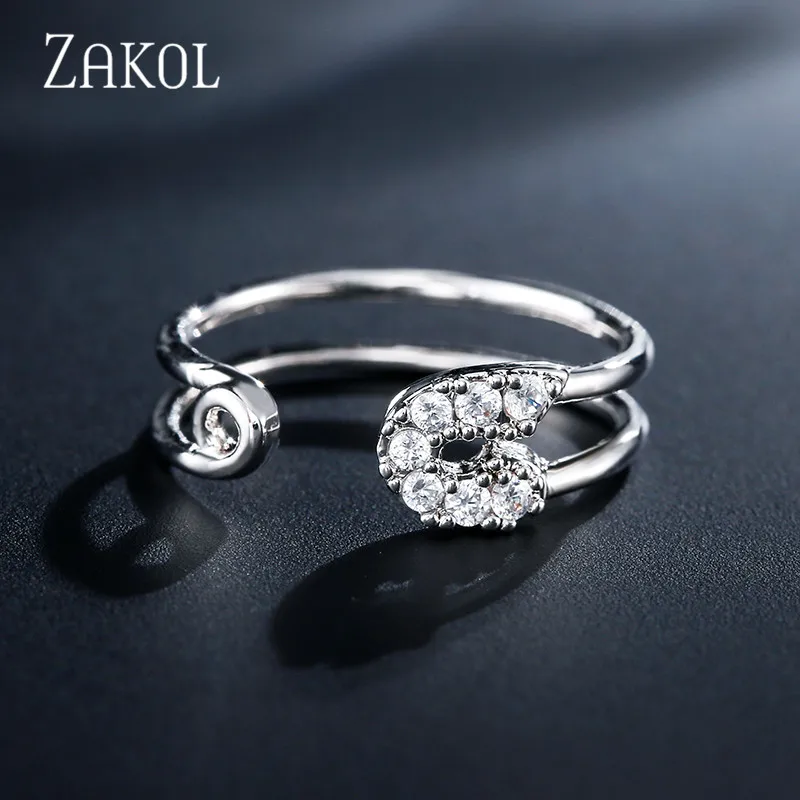 Женское Открытое кольцо ZAKOL с фианитами регулируемое свадебное украшение FSRP2115 |