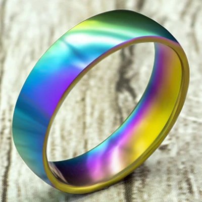 Colorful 6mm Bright 8 мм кольцо из нержавеющей стали мужское высококачественное модное Ювелирное кольцо мужское титановое черное - Цвет основного камня: Colorful 6mm Bright