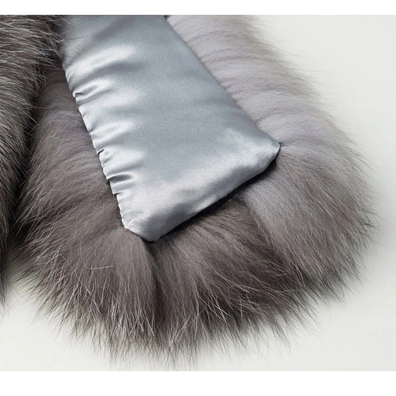 Зимнее пальто с воротником из меха лисы модный шарф женские воротники