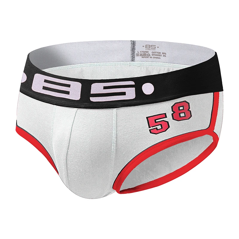 BS68-white Фирменное Мужское нижнее белье, боксеры, сексуальные хлопковые боксеры, Мужские боксерские шорты для геев, мужское нижнее белье, мужские трусы для мальчика, BS101 - Цвет: BS68-white