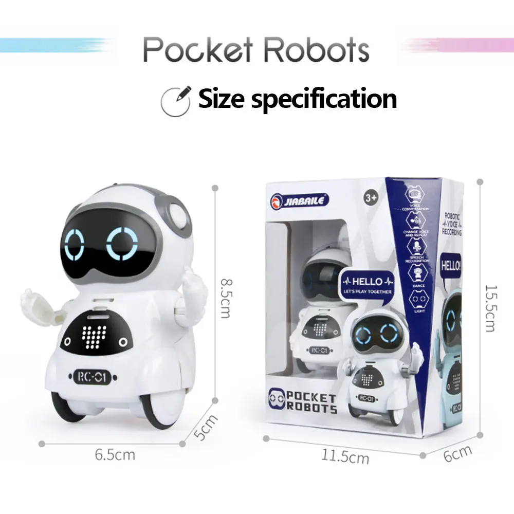 

Small Pocket Robot Entertainment Decor Room Multicolor Game Gift Desktop Toy Mini Pocket Robot