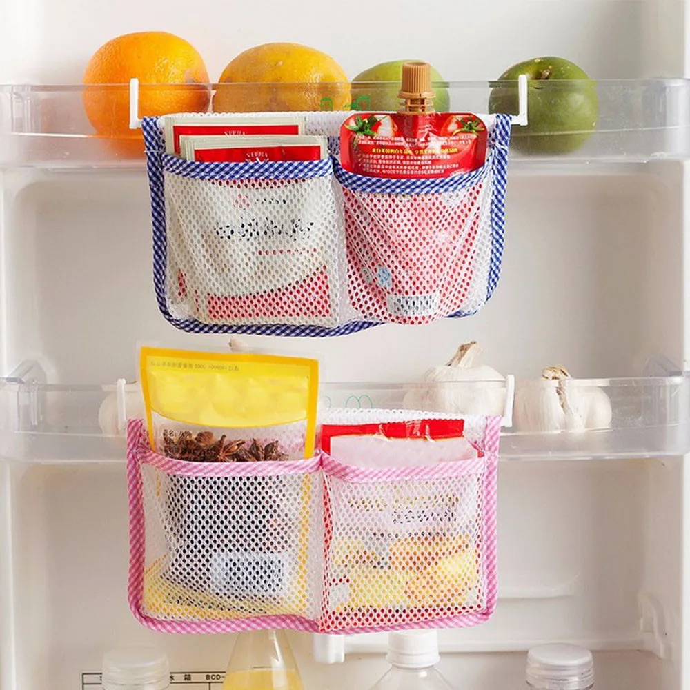 New Kitchen Refrigerator Hanging Storage Bag Food Organizer Fridge Mesh Holder Drop Shipping Tools | Дом и сад
