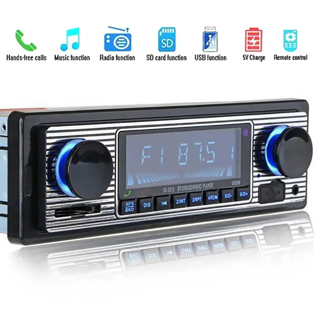 12 В в тире Bluetooth ручной радио Винтаж Bluetooth Винтаж автомобильный Радио MP3 плеер стерео USB AUX классический автомобильный стерео аудио