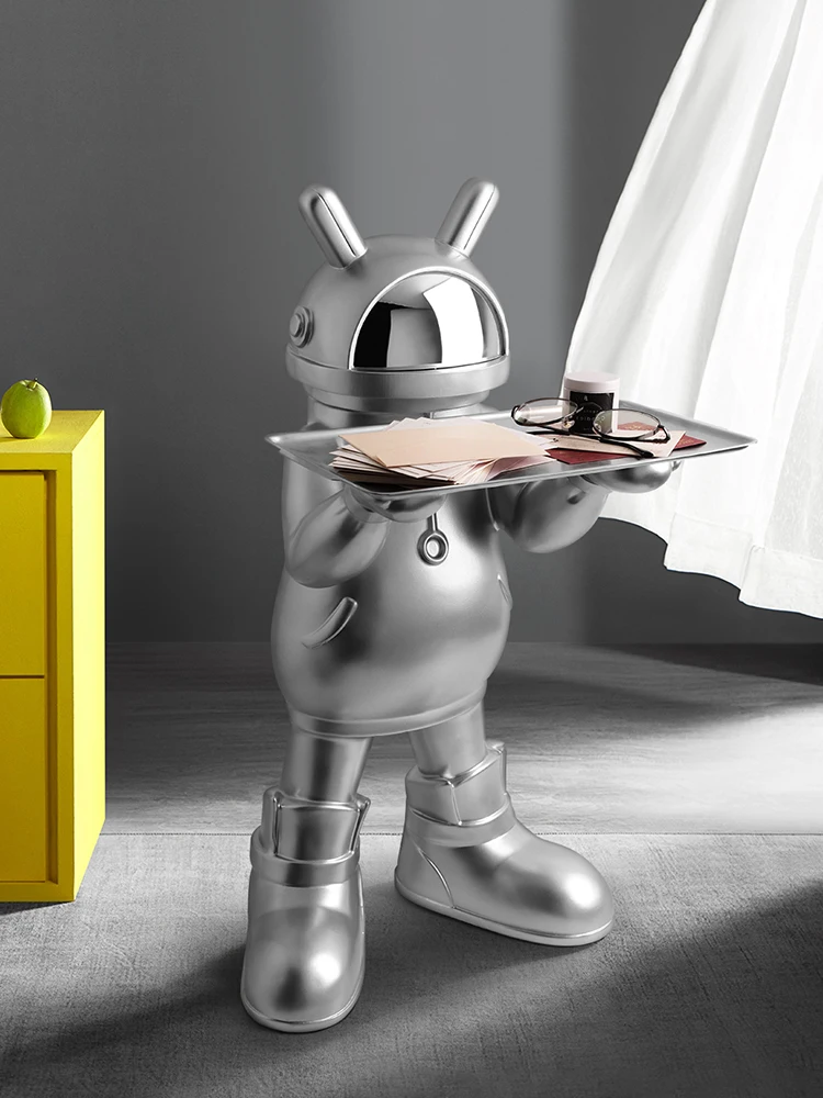 

Декор для дома, статуэтка интерзвездического астронавта, большой пол, скульптура, серебряный поднос, стол, модное мягкое украшение для мебе...