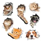 Милые 3D наклейки сделай сам в виде кошек и собак, наклейки на стену для всей семьи, украшения для окна, комнаты, декор для ванной, сиденья унитаза, кухонные аксессуары
