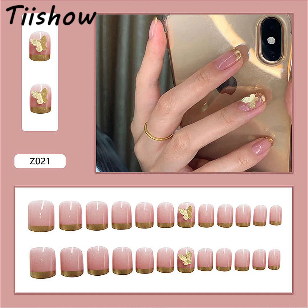 

24 шт., накладные ногти в виде бабочек