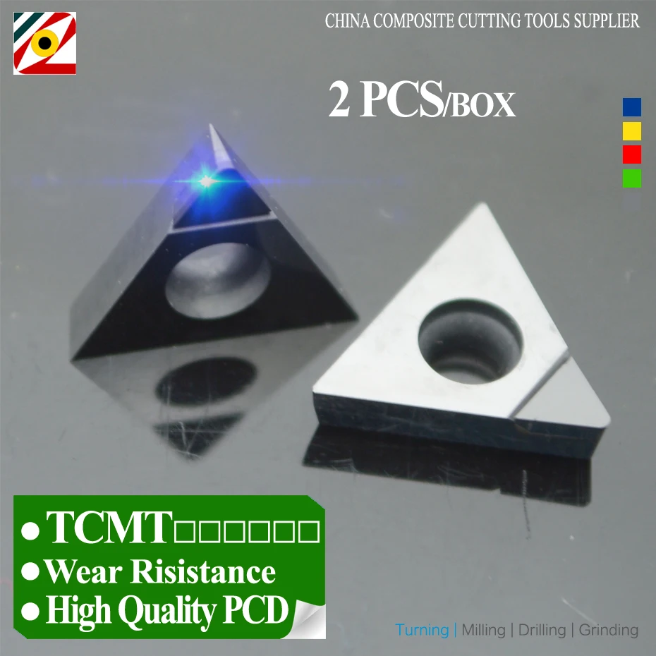 

EDGEV 2 PCS PCD Insert TCMT090202 TCMT090204 TCMT110202 TCMT110204 TCMT TCGT Diamond Inserts Lathe Cutter CNC Tipped Tools