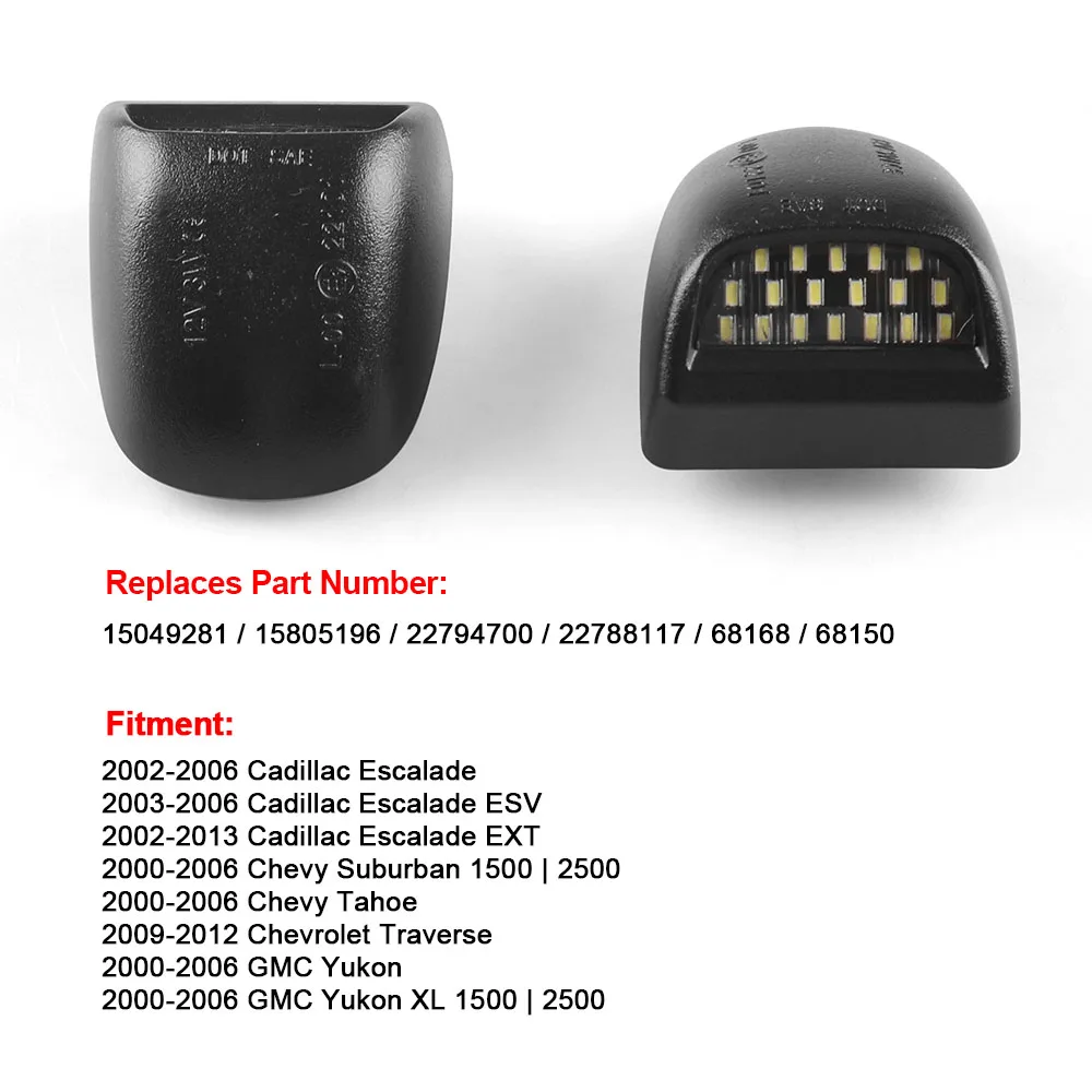 Светильник для номерного знака с 18 светодиодами лампа 00 06 Chevy Tahoe Suburban GMC Yukon