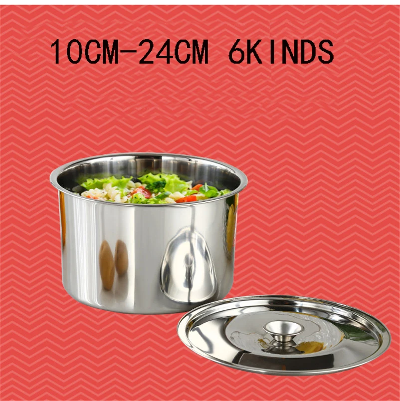 304 миска из нержавеющей стали тушеная для супа Ramen лапши кухонная яиц с крышкой десертная рисового супа|Набор