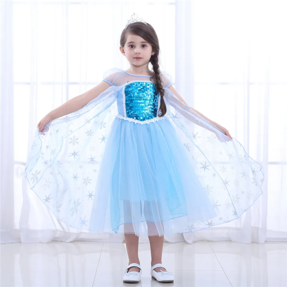 Эльза 2 Новинка 2019 года платье Эльзы летнее для девочек платья принцессы vestidos Menina
