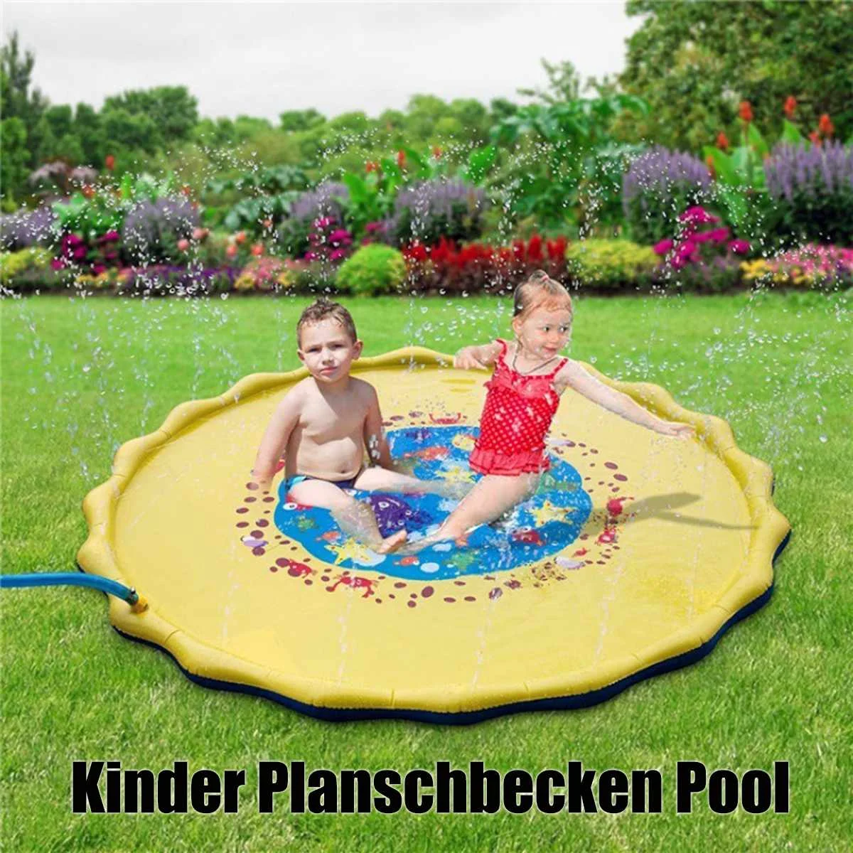 

2 Colors Sprinkle &amp Splash Play Mat Fun Summer Spray ToysInflatable Splash Mat Outdoor Water Toys for Children Kids Toddlers