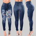 Женские рваные джинсы с высокой талией, женские уличные молодежные модные простые джинсовые брюки, брюки-карандаш, винтажная уличная одежда, джинсы для женщин