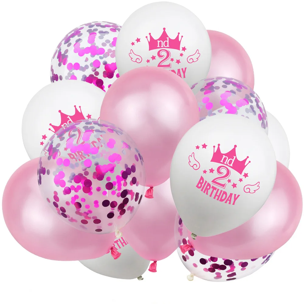 

2 Years Birthday Banner Balloons Happy 2nd Birthday Party Decoration Kids Boy Girl Party Supplies Children's Balloons For Favors