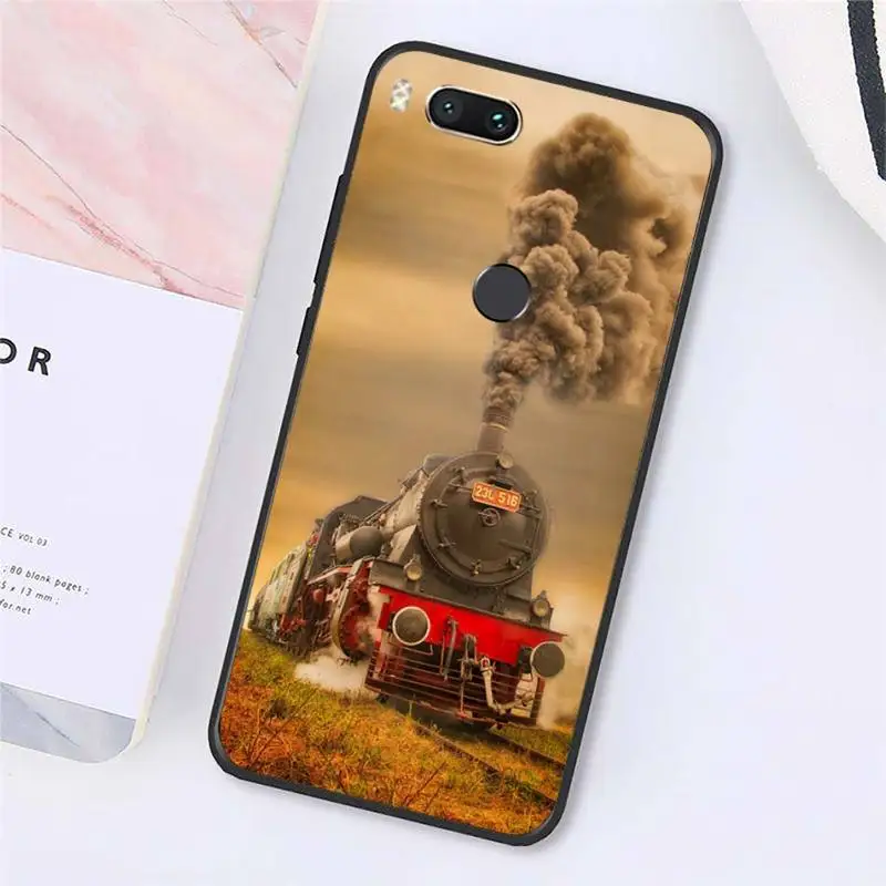 

Vintage train retro pattern Phone Case For Xiaomi Redmi note 7 8 9 t k30 max3 9 s 10 pro lite Luxury brand shell funda coque