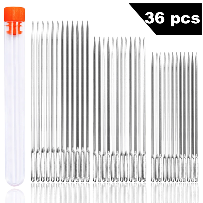 Nonvor 36 шт. большой глаз швейных игл ручной слепой швейная игла с Пластик бутылки
