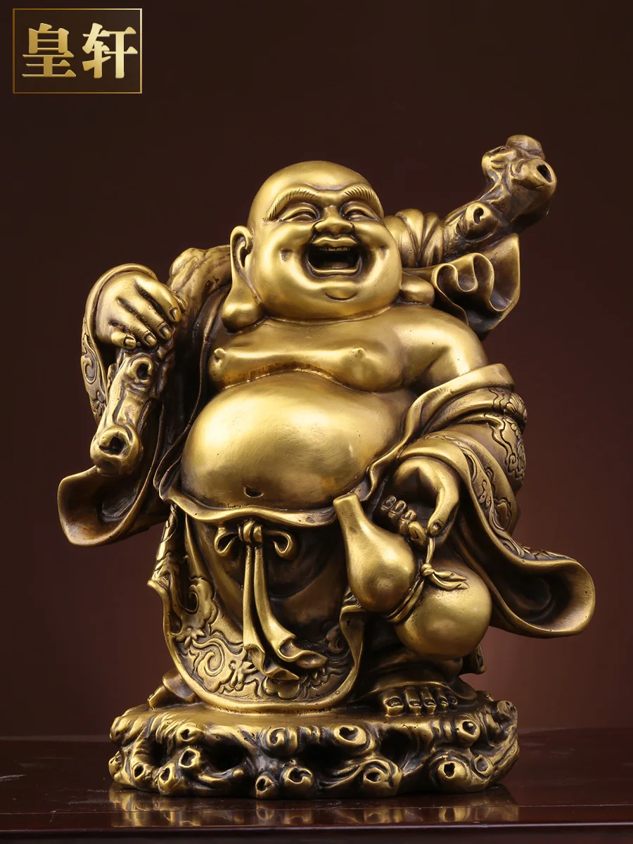 

Pure copper Maitreya ornaments Living room and home housewarming gifts Lucky pot-bellied Buddha worships Buddha statue
