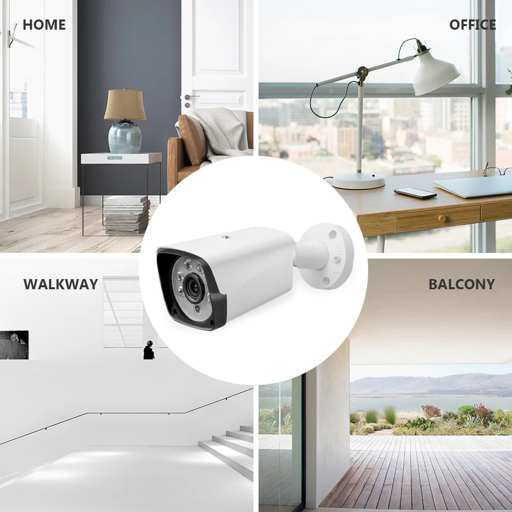 1MP/2MP/5MP наружная IP66 Водонепроницаемая домашняя камера безопасности 6 шт. лампа