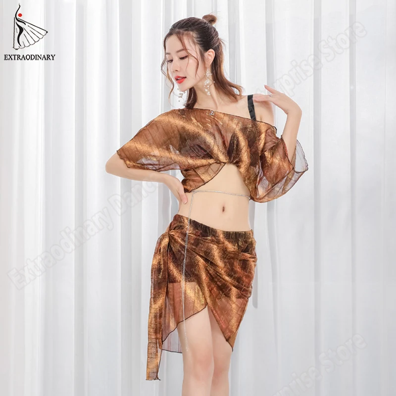 Женский костюм для танца живота из двух предметов короткий топ и юбка