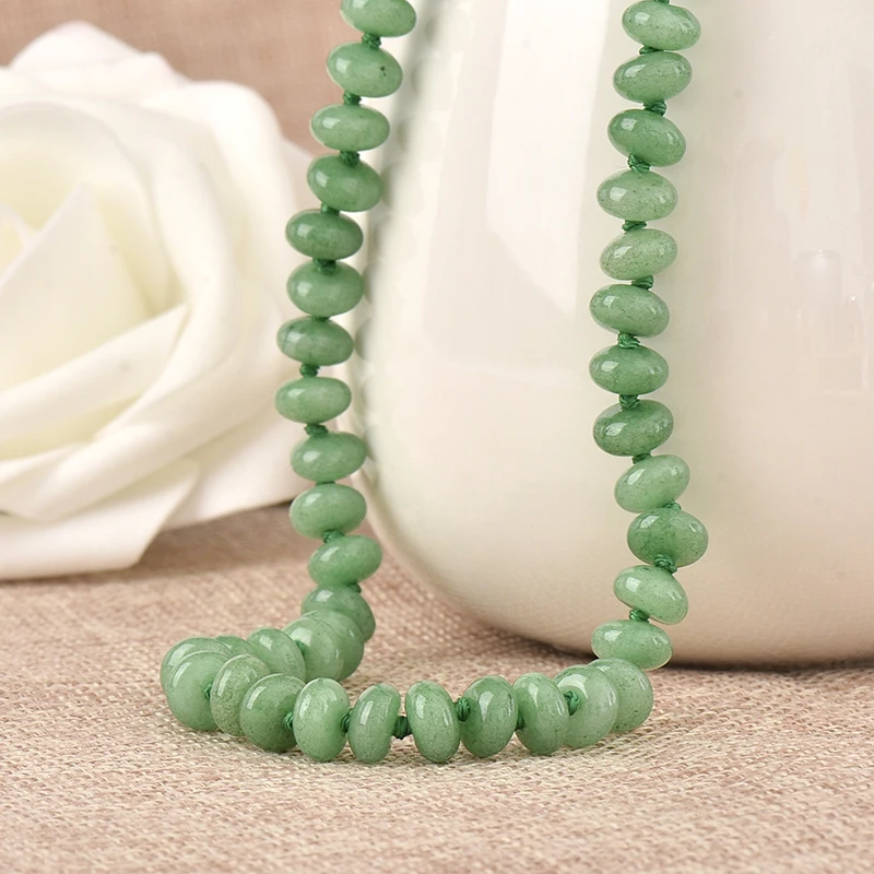 Зеленый Халцедон 5x8 мм колеса браслет из ожерелья и бисера ручной работы DIY