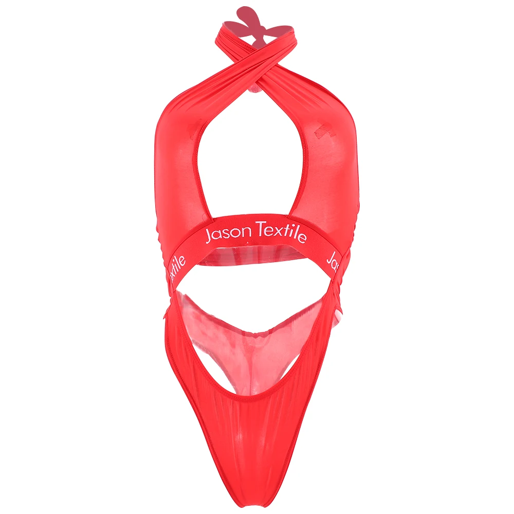 Экзотическое нижнее белье без бретелей Babydoll боди для женщин Цельный купальник с