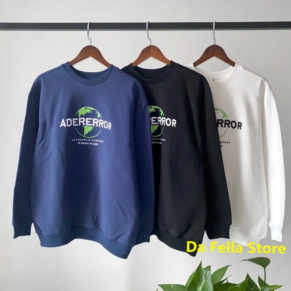 Adererror Толстовка 2020 для мужчин женщин зеленой земле и вышитой буквой свитера с