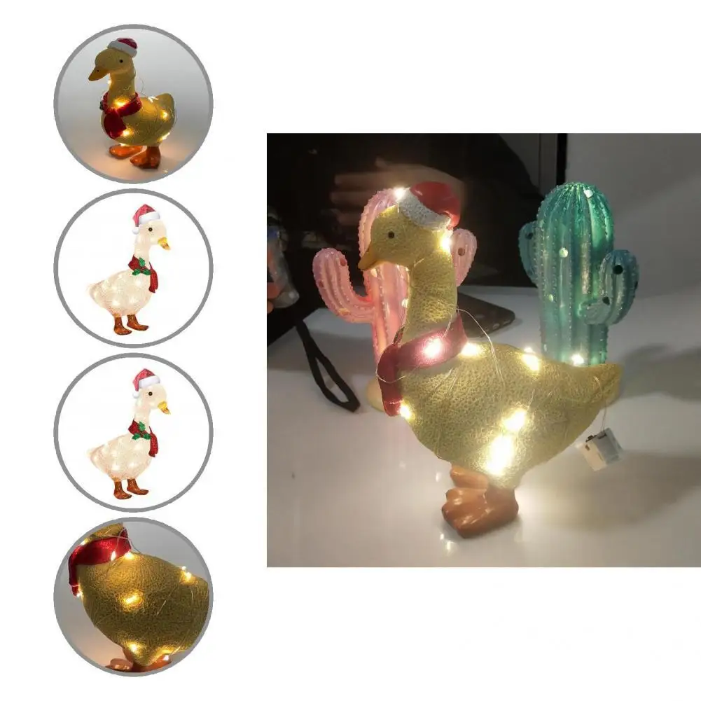 

Weather Resistant Resin Garden Holiday Decorative Light-Up Duck for Yard