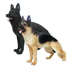 Фигурка немецкой овчарки, фигурка животного, игрушка с черной спинкой, Декор, подарок для детей