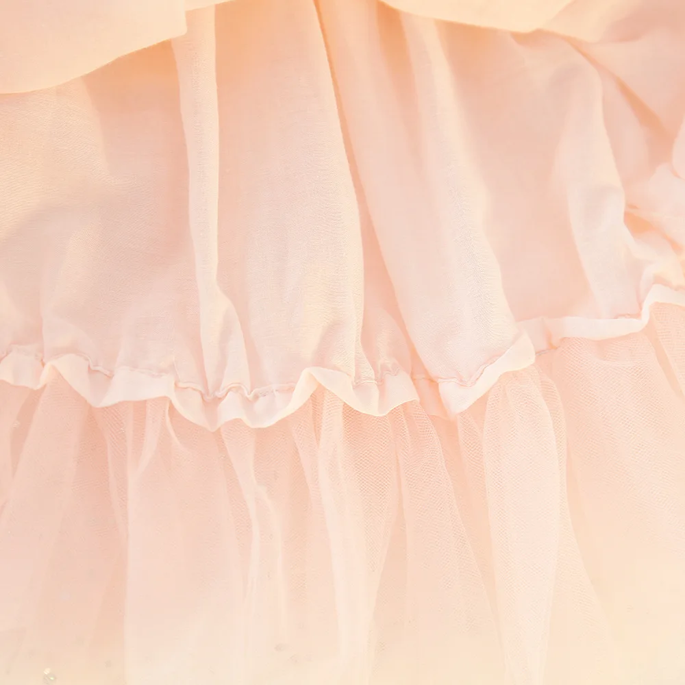 Платье для девочек весенне-осеннее элегантное кружевное платье с цветочным