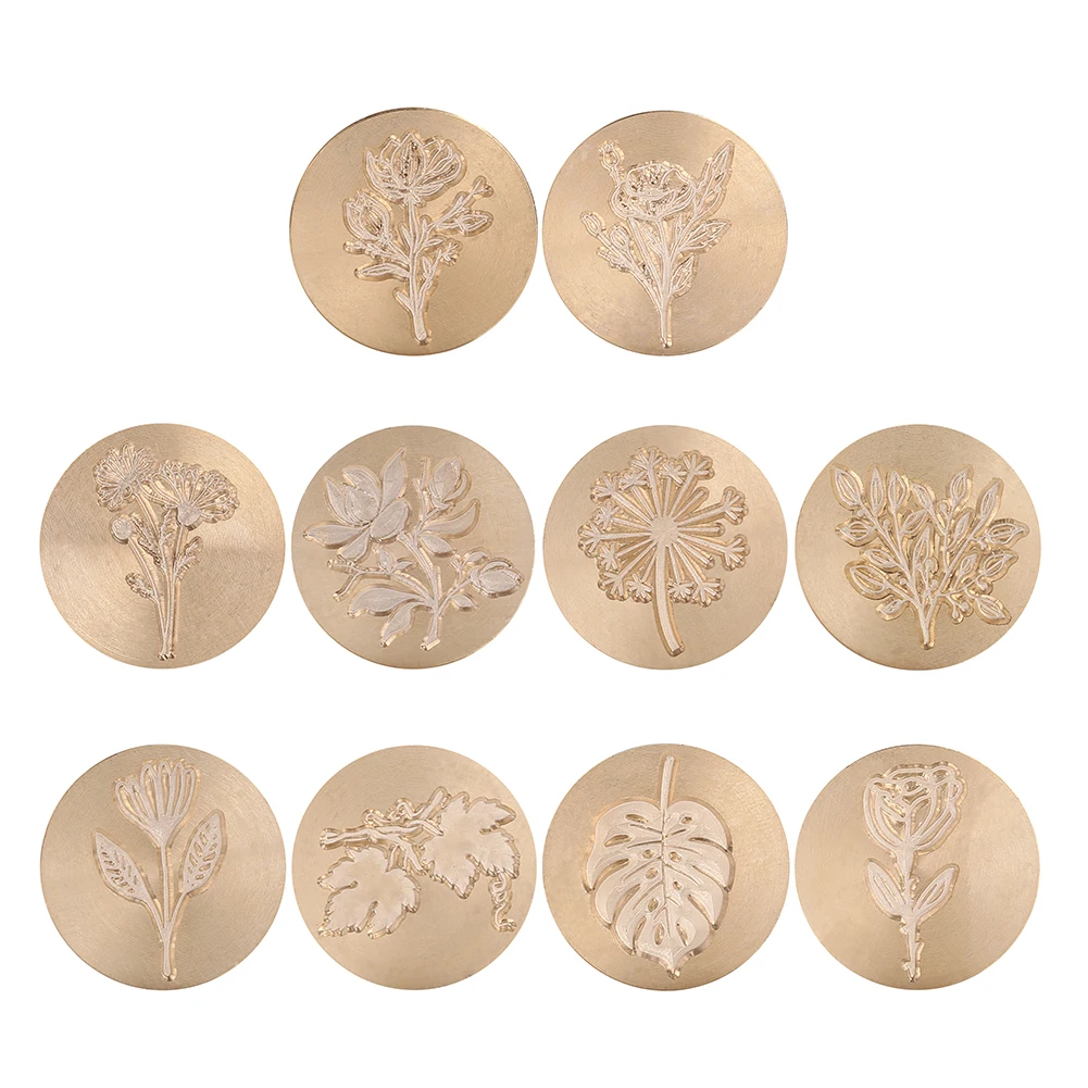 

Wax Seal Stamp Vintage Round Antique Plant Flower Sealing Wax Invitations Stamp Head Dedicated Seal Stamp Replace Copper Head