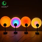 Светодиодный ночсветильник с проекцией солнца, настольная лампа с USB, Радужный красный проектор заката для спальни, бара, кофейного магазина, светильник щение для стен