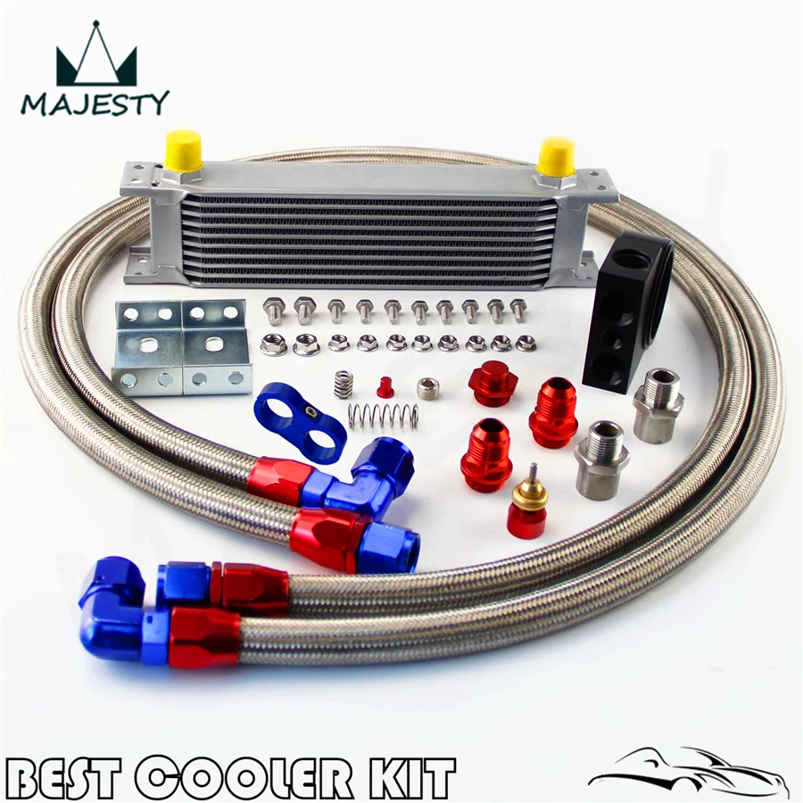 

Universal New-style AN10 10 row oil cooler + thermostat Sandwich Plate kit