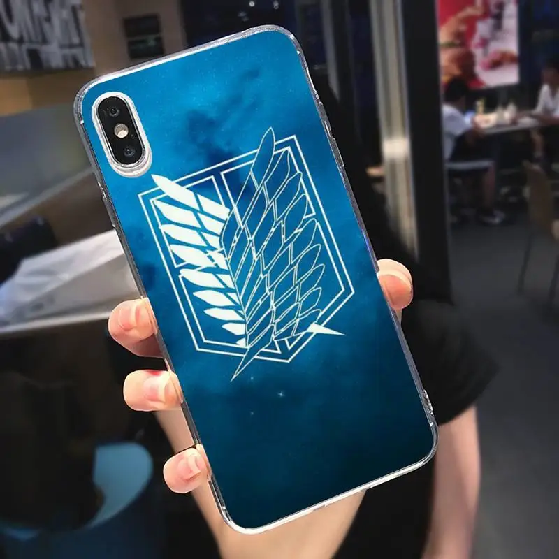

Japan anime Attack on Titan Phone Case Transparent soft For iphone 5 5s 5c se 6 6s 7 8 11 12 plus mini x xs xr pro max