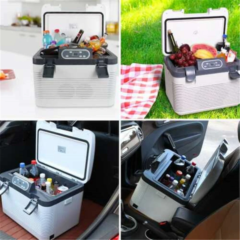 mini car refrigerator 19L Mini Car Refrigerator DC12-24V/AC220V Food Drinks Heating Fridge Icebox for Car Home Picnic Food Cooler Warmer portable mini fridge