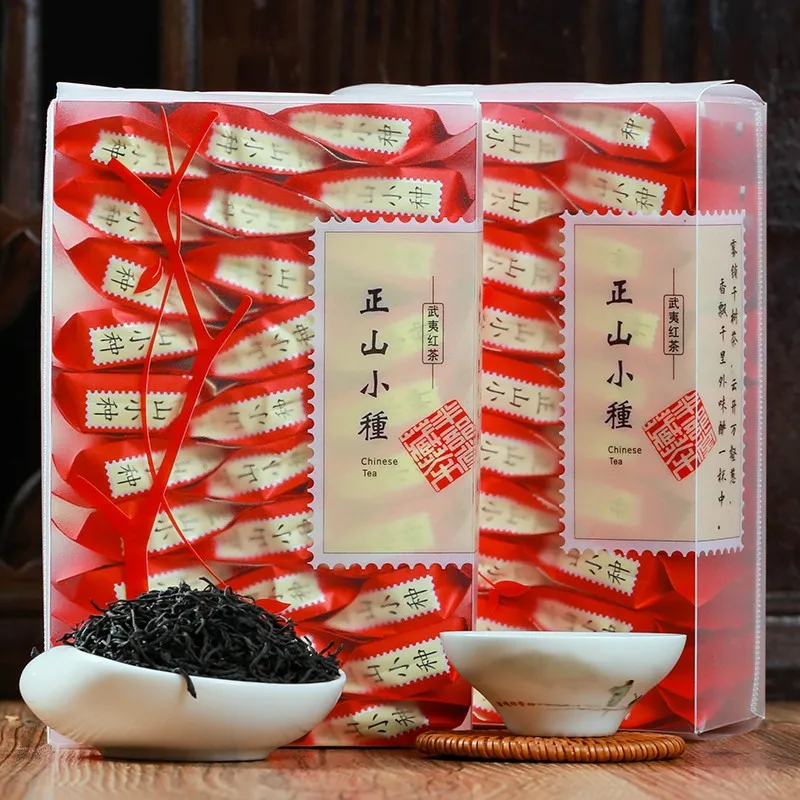 

Китайский органический чай Wuyi Lapsang Souchong без дымчатого вкуса, 32 пакета, чай Zheng Shan Xiao zhong zhengshan xiaozhong