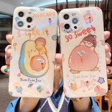 sumkeymi Cute Avocado Peach Blu-ray Phone Case For iphone 11 8 7 12 Plus mini Pro Max XS XR SE2020