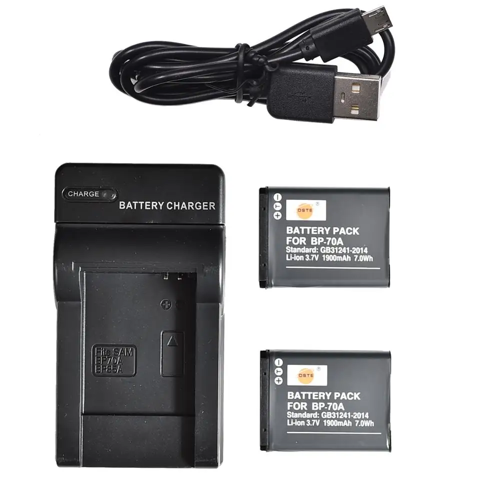 DSTE 2 шт. BP 70A литий ионная батарея с usb портом зарядное устройство для SAMSUNG ES65 ES70 ES73