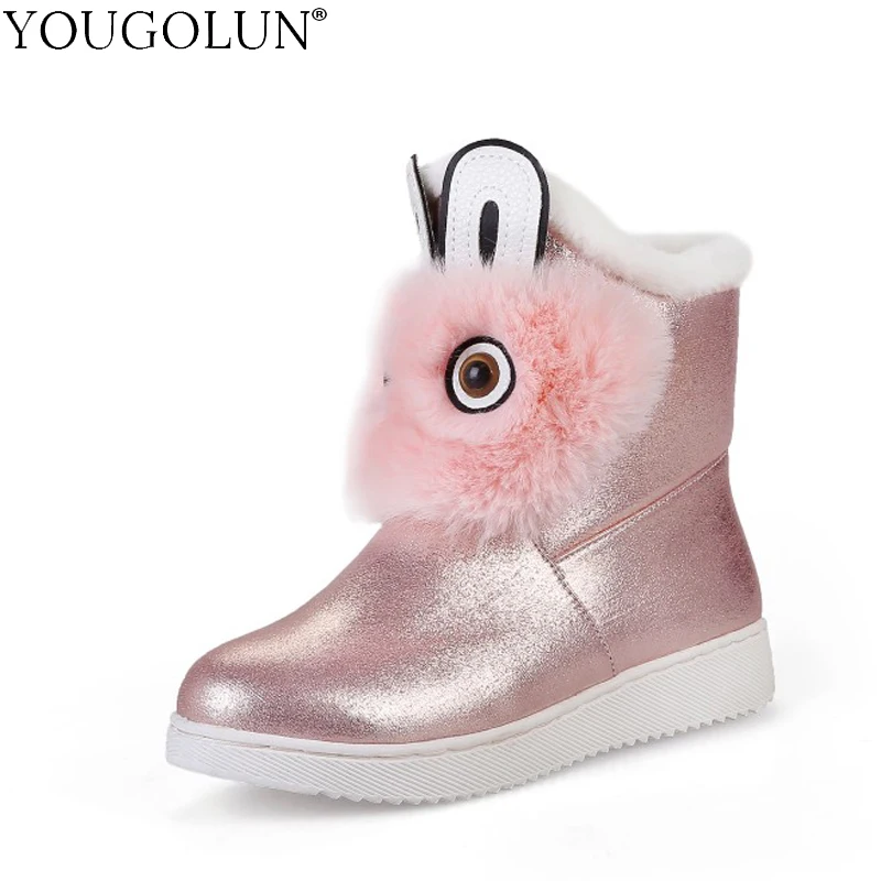 Зимние сапоги из искусственной кожи женская зимняя обувь на плоской подошве с